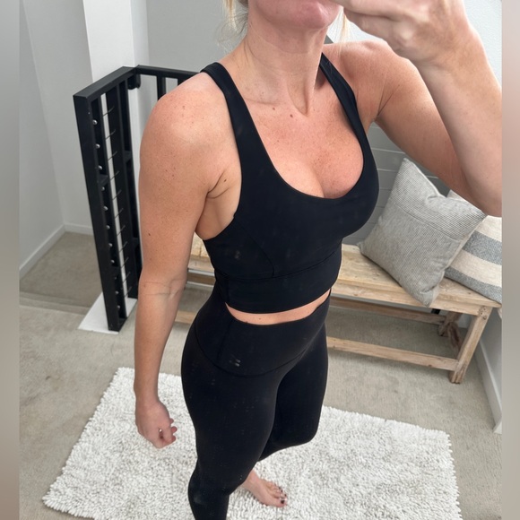 Lululemon Free To Be Longline Black Strappy Back Sports Bra athletic sporty 6 - Picture 5 of 10